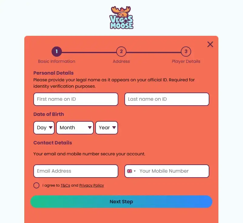 Vegas Moose registration form